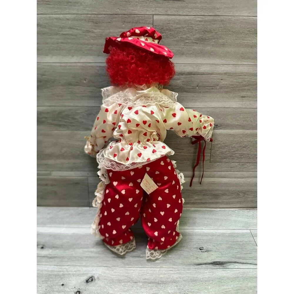BRINN’S calendar limited edition Red Heart-Print Clown Doll